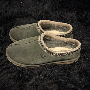 Tasman Suede Braid Accent Embroidered Clog Slippers